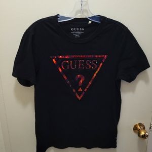 Guess Black Hologram Logo Tee